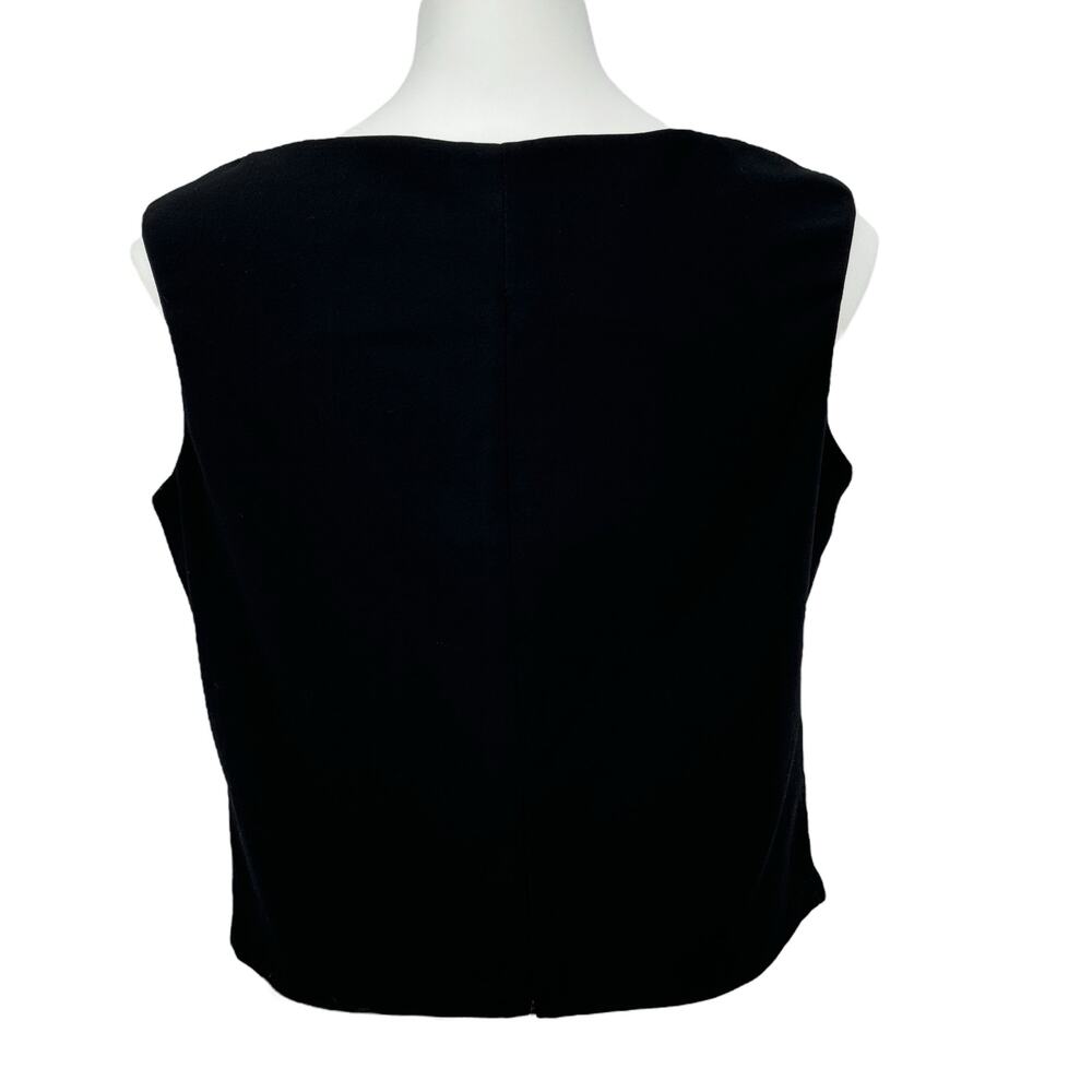 Lawrence Kurtz Sleeveless Top Black Evening SZ 12 Women's Closet Staple Back Zip - Picture 2 of 10